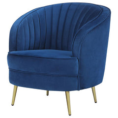 Sophia Upholstered Channel Tufted Barrel Accent Chair Blue - 506863