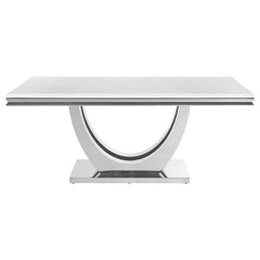 Kerwin 7-piece Dining Room Set White and Chrome - 111101-S7W
