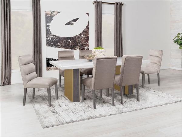 Carla Upholstered Dining Side Chair Stone (Set of 2) - 106683