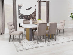 Carla Upholstered Dining Side Chair Stone (Set of 2) - 106683