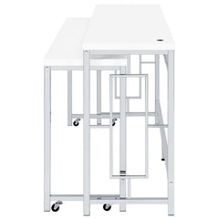 Jackson 5-piece Multipurpose Counter Height Table Set White and Chrome - 182715