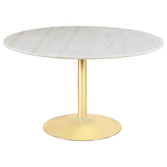 Kella Round Marble Top Dining Table White and Gold - 192061