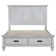 Franco 4-piece Eastern King Bedroom Set Distressed White - 205330KE-S4