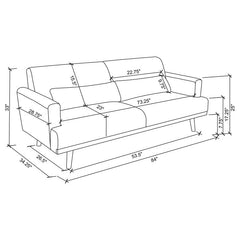 Blake Upholstered Track Arm Sofa Sharkskin - 511121