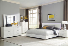 Felicity Wood California King LED Panel Bed White High Gloss - 203500KW