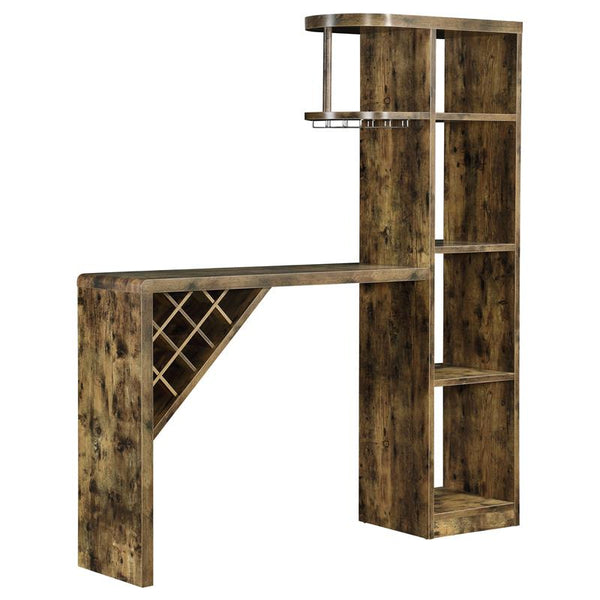 Belvedere 5-shelf Bar Table Storage Antique Nutmeg - 182127