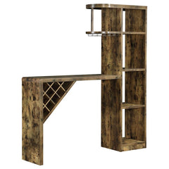 Belvedere 5-shelf Bar Table Storage Antique Nutmeg - 182127