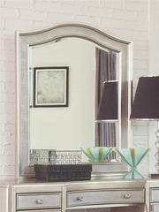 Bling Game Arched Top Vanity Mirror Metallic Platinum - 204188