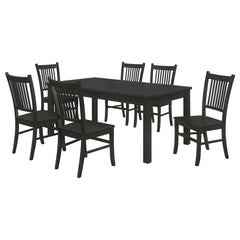 Marbrisa 7-piece Rectangular Dining Table Set Matte Black - 123071-S7
