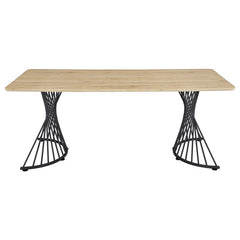 Altus Swirl Base Dining Table Natural Oak and Gunmetal - 193531