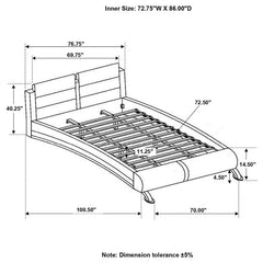 Jeremaine Upholstered California King Sleigh Bed White - 300345KW