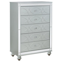 Gunnison 5-piece Eastern King Bedroom Set Silver Metallic - 223211KE-S5