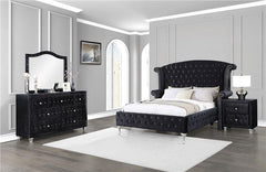 Deanna 4-piece Eastern King Bedroom Set Black - 206101KE-S4
