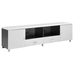Burkett 2-door Engineered Wood 71" TV Stand White High Gloss - 700910