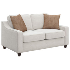 Christine Upholstered Sloped Arm Loveseat Beige - 552062