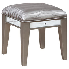 Leighton Vanity Desk and Stool Metallic Mercury - 204927