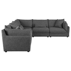 Sasha 6-Piece Upholstered Modular Sectional Barely Black - 551681-SET