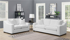 Ashlyn 2-piece Upholstered Sloped Arm Sofa Set White - 509891-S2