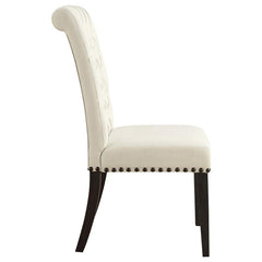 Alana Upholstered Side Chairs Beige and Smokey Black (Set of 2) - 107286