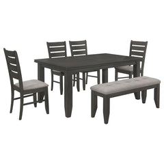 Dalila 6-piece Rectangular Dining Set Grey and Dark Grey - 102721GRY-S6