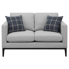 Apperso 3-piece Upholstered Track Arm Sofa Set Light Grey - 508681-S3