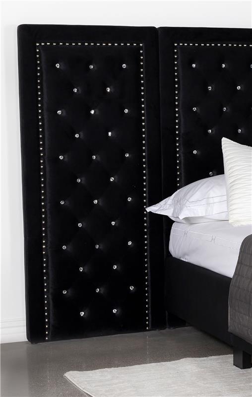 Hailey Tufted Upholstered Wall Bed Panel Black - 315925P