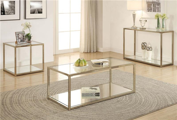 Cora Glass Top Entryway Console Table Chocolate Chrome - 705239