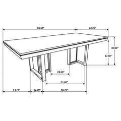 Kelly 7-piece Rectangular Dining Table Set Beige and Dark Grey - 107961-S7