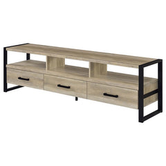 James 3-drawer Engineered Wood 71" TV Stand Distressed Pine - 704273