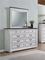 Hillcrest 9-drawer Dresser with Mirror Distressed White - 223353M