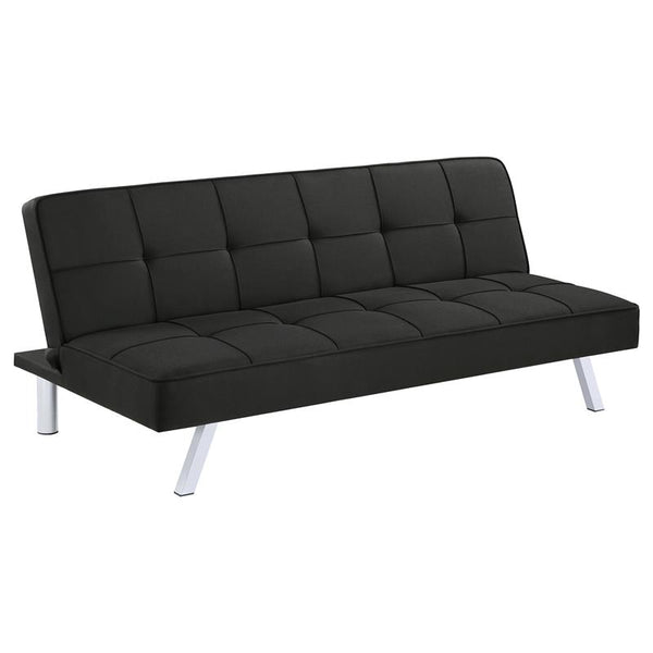 Joel Upholstered Tufted Convertible Sofa Bed Black - 360281