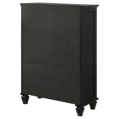 Sandy Beach Door Chest with Concealed Storage Black - 201328