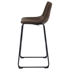 Michelle Armless Bar Stools Two-tone Brown and Black (Set of 2) - 102536