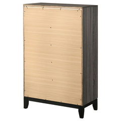 Watson 5-drawer Chest Grey Oak and Black - 212425