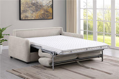Rylie Upholstered Sofa Sleeper with Queen Mattress Beige - 360027