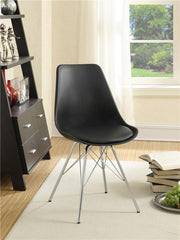 Juniper Armless Dining Chairs Black and Chrome (Set of 2) - 102682