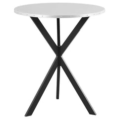 Kenzo Round Metal Top Bar Table Silver and Sandy Black - 182861