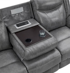 Conrad 3-piece Upholstered Padded Arm Motion Sofa Set Grey - 650354-S3