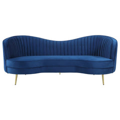 Sophia 2-piece Upholstered Channel Tufted Sofa Set Blue - 506861-S2