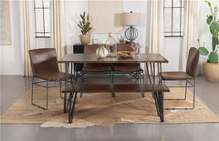 Topeka 6-piece Dining Set Mango Cocoa and Gunmetal - 193851-S6