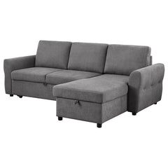 Samantha Upholstered Storage Sleeper Sectional Sofa Grey - 511088