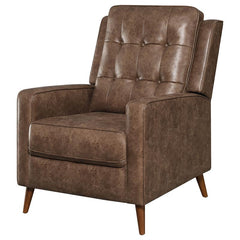 Davidson Upholstered Tufted Push Back Recliner Brown - 609566