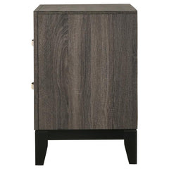 Watson 2-drawer Nightstand Grey Oak and Black - 212422