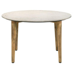 Aldis Round Marble Top Coffee Table White and Natural - 703718