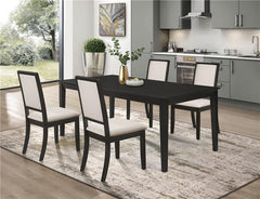 Louise 5-piece Dining Set Black and Cream - 101561-S5