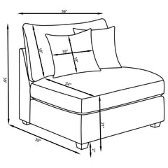 Cambria 5-piece Upholstered Modular Sectional Sofa Grey - 551511-S5B