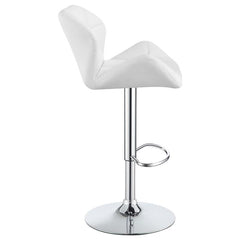 Berrington Adjustable Bar Stools Chrome and White (Set of 2) - 100424