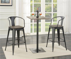 Cavalier Square Bar Table Dark Elm and Matte Black - 100730