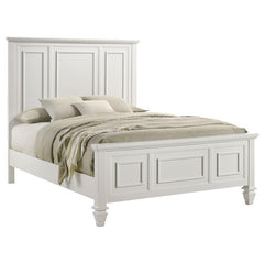 Sandy Beach Wood Queen Panel Bed Cream White - 201301Q