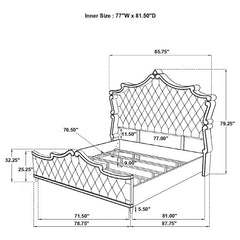 Antonella Upholstered Eastern King Panel Bed Grey - 223581KE